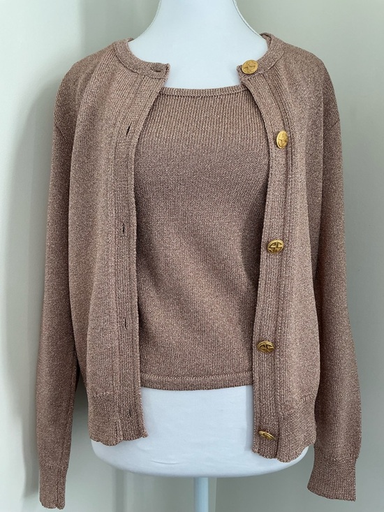 Steven Stolman Sweaters - Women's Metallic Knit Tank & Cardigan Set - Blush